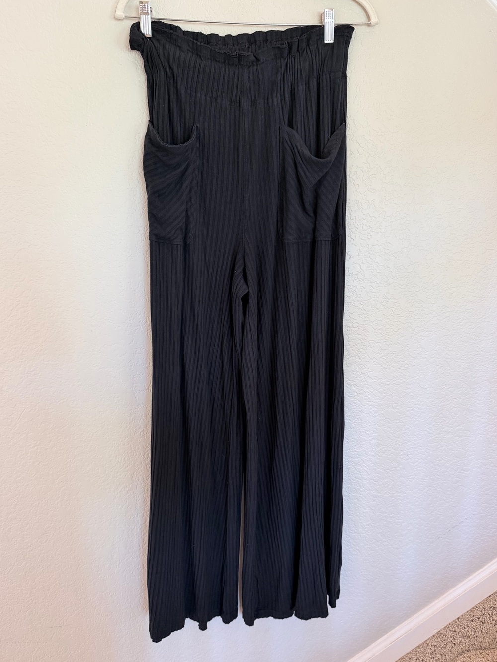 Free People Movement Blissed Out Wide Leg Pants - Black, Size Small - Picture 2 of 10